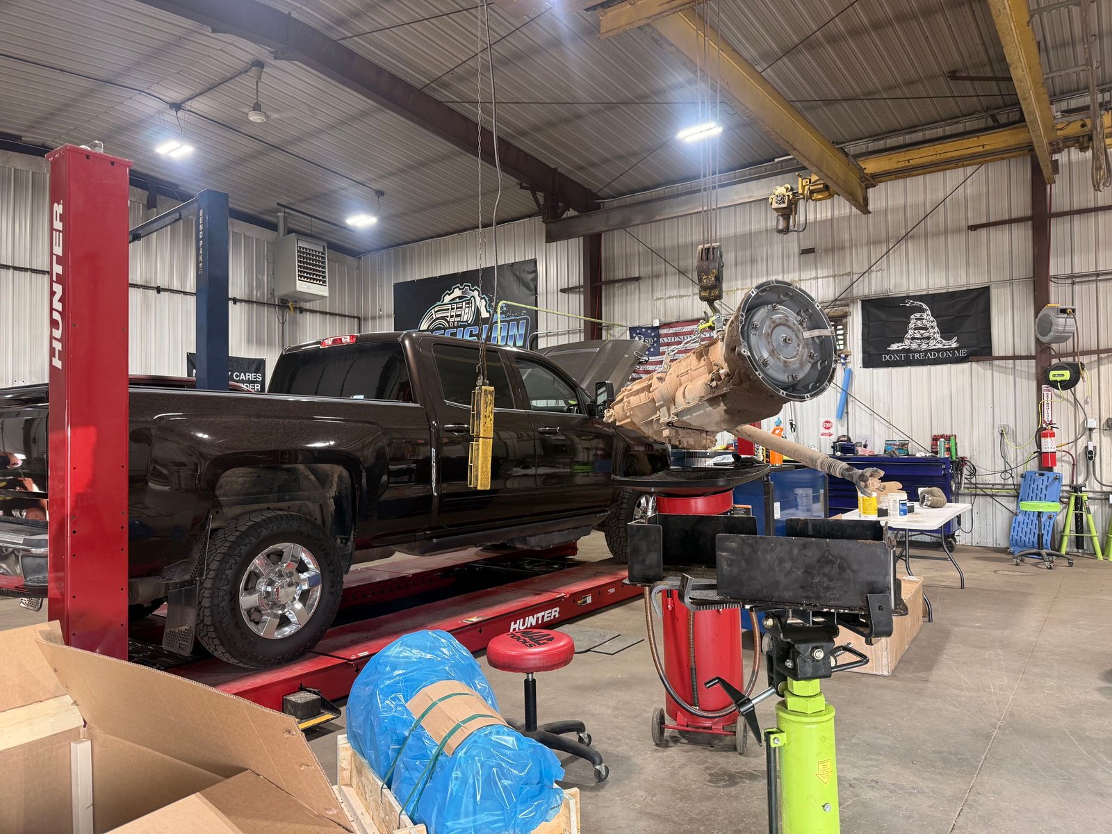 Repair work in progress at Precision Auto Repair